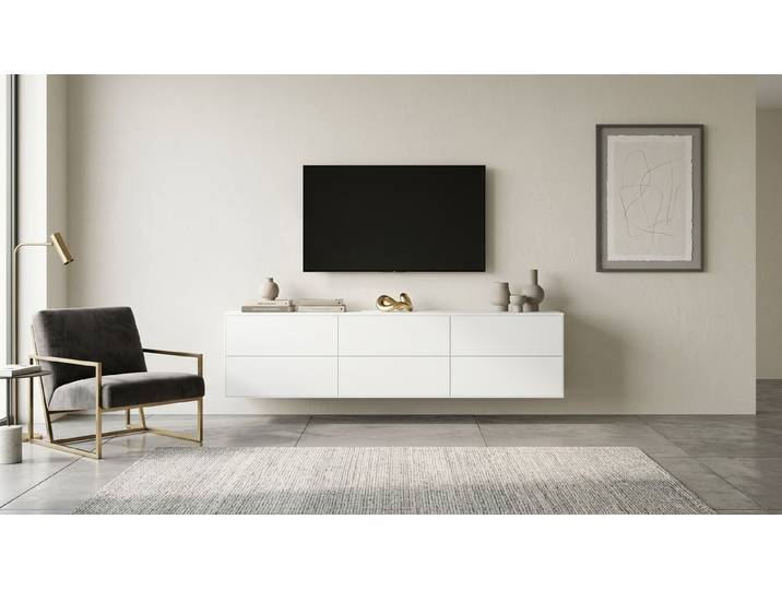 Commode suspendue en bois sur mesure MDF mélaminé MDF Blanc mat
