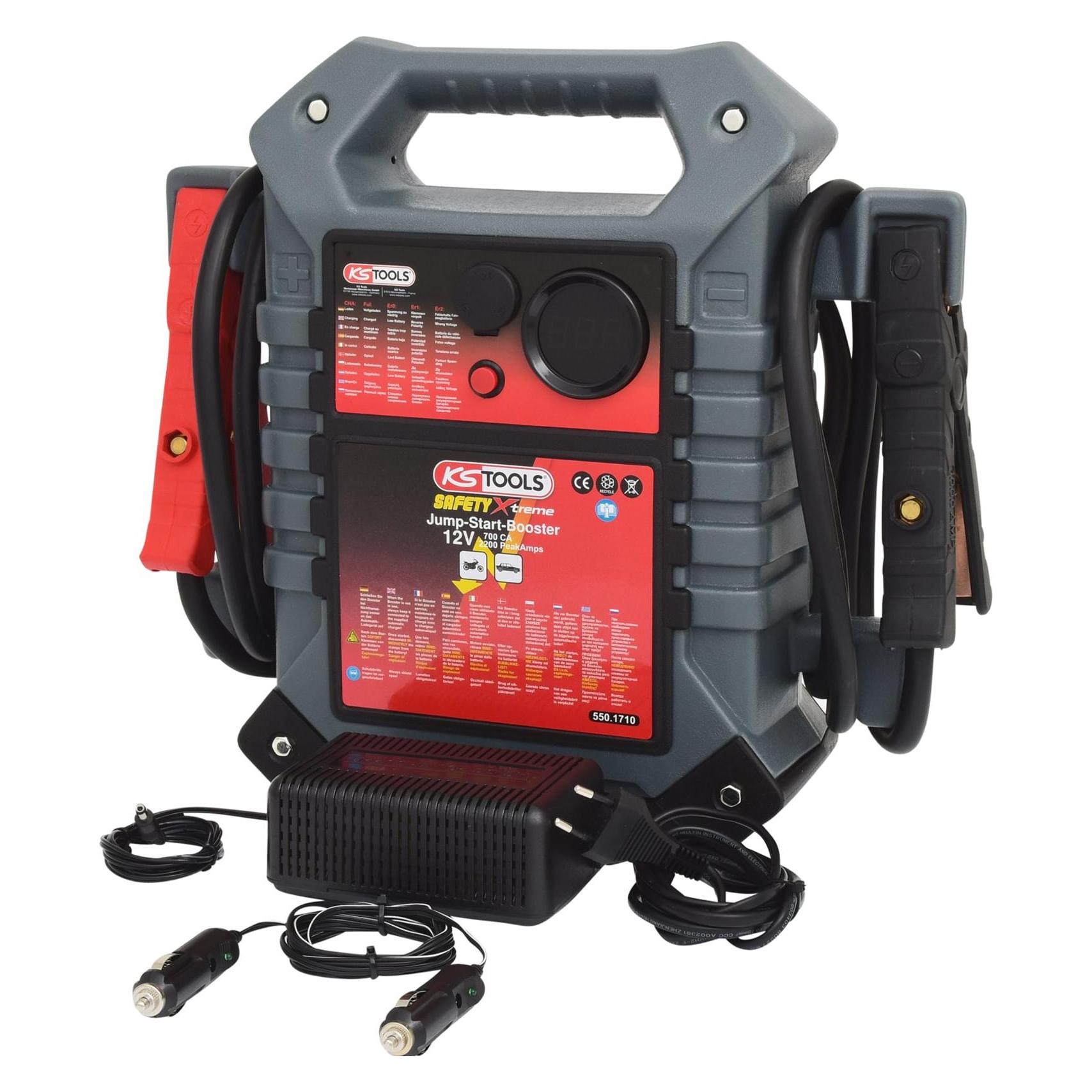 KS Tools 12 V Batterie-Booster, mobiles Starthilfegerät 700 A (2200 A, 22000 mAh) (550.1710)