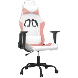 vidaXL Gaming-Stuhl Weiß und Rosa Kunstleder