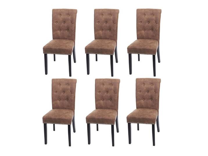 PROREGAL® Esszimmerstuhl Küchenstuhl 98x47x62cm Nieten Material Farbe (6 St)