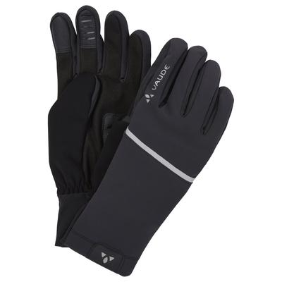 Multisporthandschuhe VAUDE "HANKO GLOVES II", Herren, Gr. 8, schwarz (schwarz, anthra), Kunstfaser, Handschuhe, für Radsport, mit reflektierenden Elementen