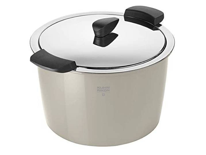 KUHN RIKON HOTPAN Kochtopf mit Deckel mit Thermoschüssel zum Essen warmhalten, sand 5.0 L · Ø 22 cm, dampfgaren, warmhalten, Top mit Deckel, induktionsgeeignet, Edelstahl, Thermokochgeschirr