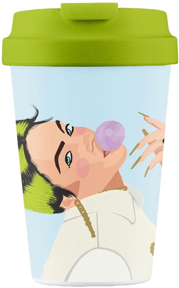 Coffee-to-go-Becher "BioLoco Easy Cup-Ocean eyes 350 ml", bunt, Trinkgefässe, 350ml, Polypropylen, Silikon, Coffee-to-go-Becher bunt 350ml