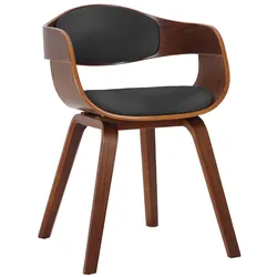 CLP Esszimmerstuhl ergonomisch Kingston, gepolsterte umlaufender Rückenlehne, Kunstlederbezug & Holzgestell, belastbar bis 150 kg