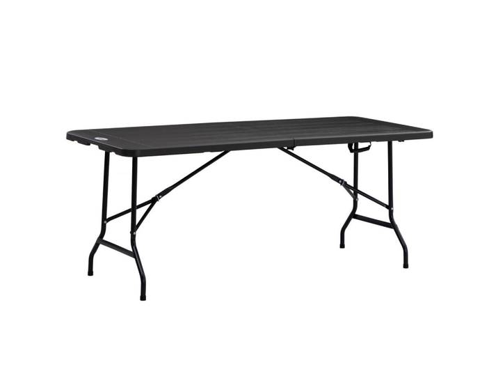 Outsunny Gartentisch, Dunkelgrau, Stahl, Hdpe, Metall, 75.5x73x180 cm, Gartenmöbel, Gartentische, Gartentische