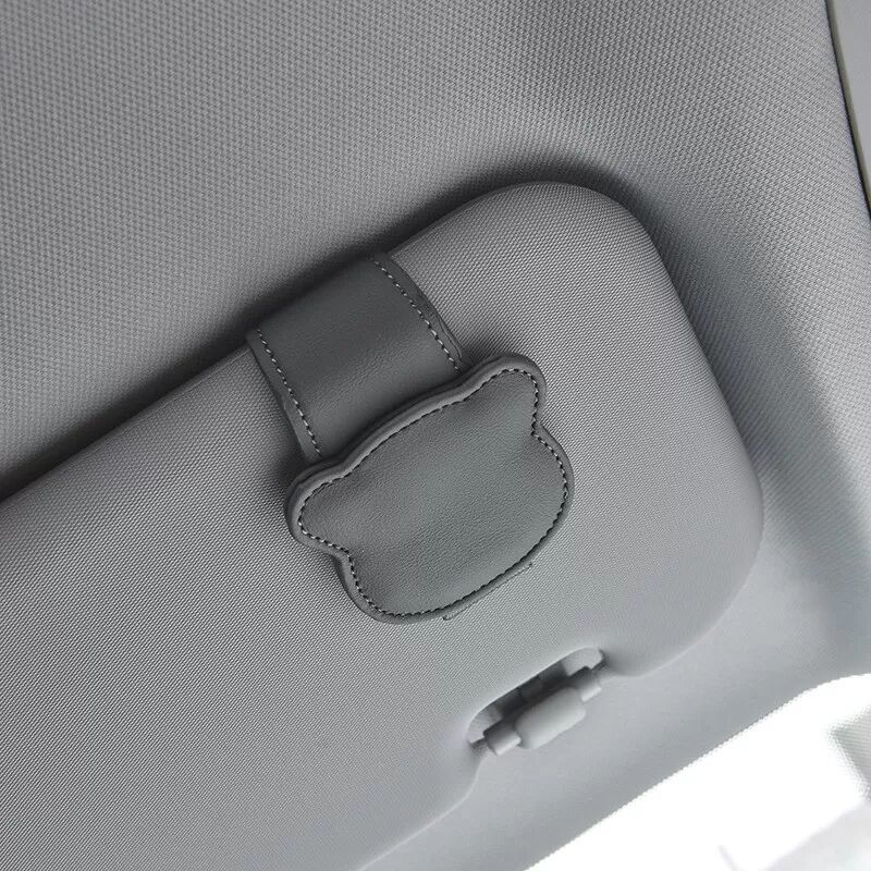INF Clip de pare-soleil de voiture pour lunettes de soleil Gris