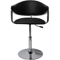 Einzelst�ck | Esszimmerstuhl HWC-L51, Drehstuhl Stuhl, Kunstleder ~ schwarz