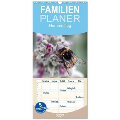 Familienplaner 2027 - Hummelflug mit 5 Spalten (Wandkalender, 21 x 45 cm) CALVENDO