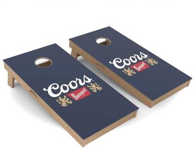 Skip's Garage Coors Banquet Blue Cornhole Board Set