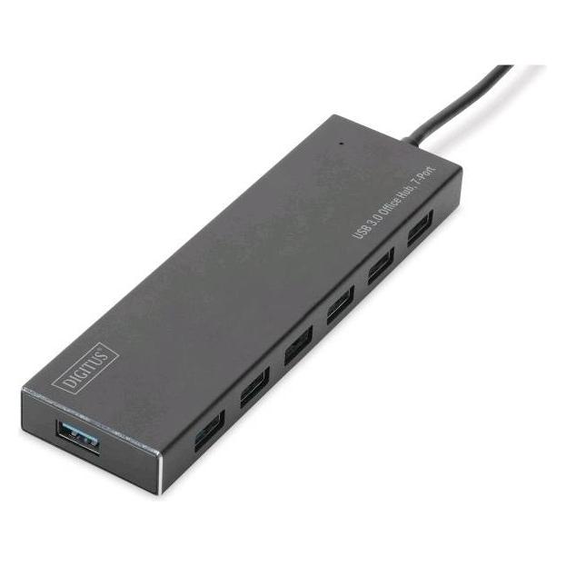 Digitus Hub 7-port USB 3.0 SuperSpeed, Power Supply, HQ aluminum (USB-A, 7 Ports) (DA-70241-1)