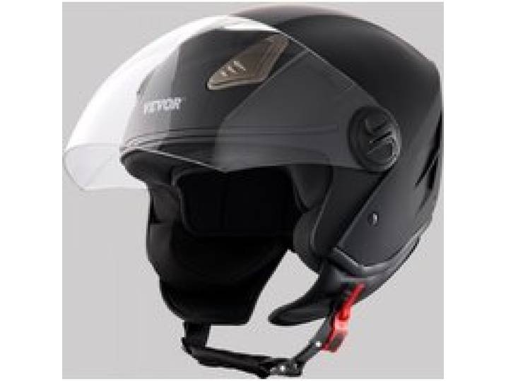 VEVOR Motorradhelm Motocross-Helme 3/4 Gesicht Größe L, Helme aus ABS mit Wechselglas, ECE-geprüfter bequemer Motocross-Helm, für Jugendliche & Erwachsene schwarz