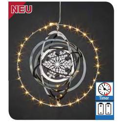 Hellum 523003 Weihnachtsstern Warmweiß LED Metall mit 3D-Effekt, Timer
