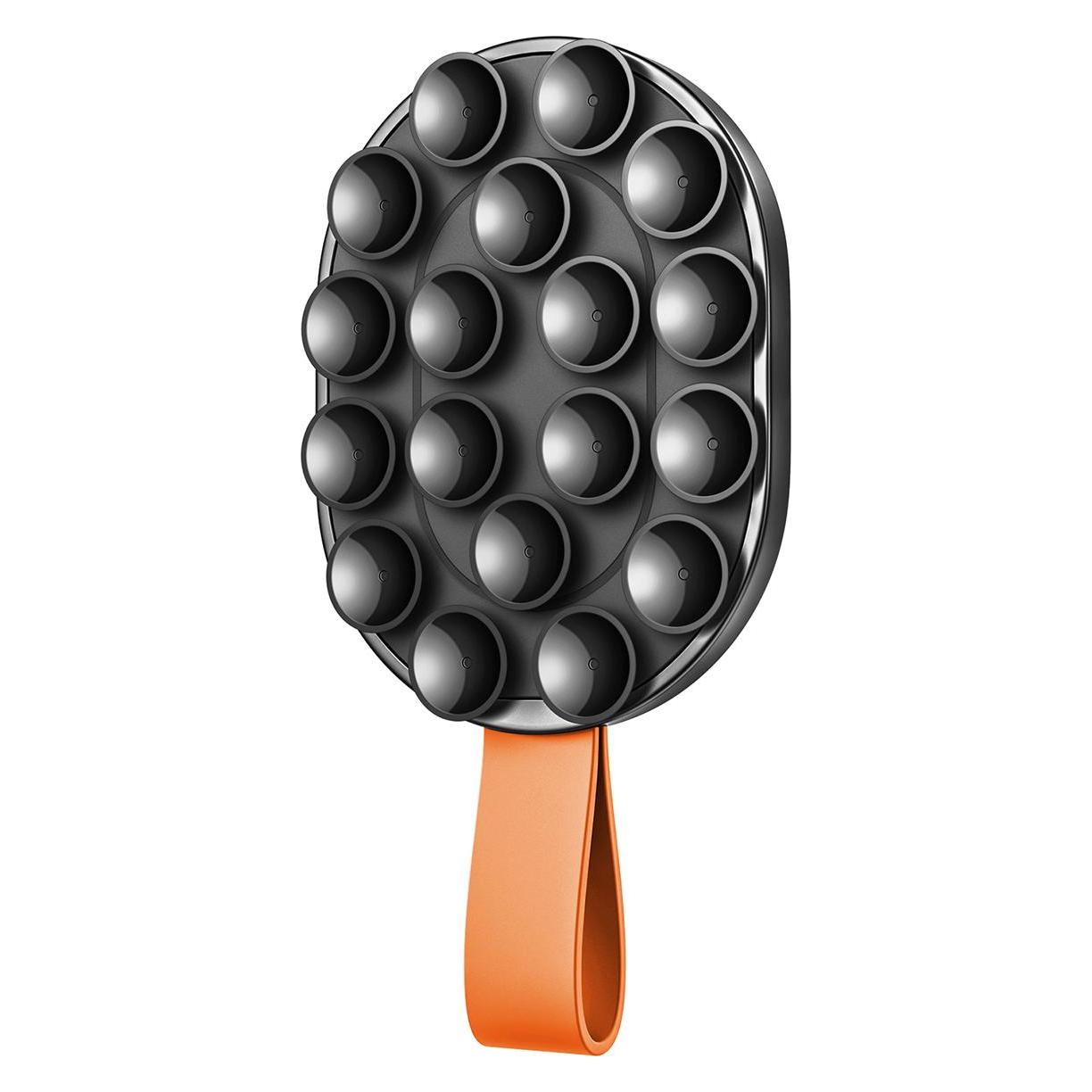 Joyroom JR-ZS393-S magnetic holder with suction cups for 4.7-7" phone - black and orange (JR-ZS393-S_O)
