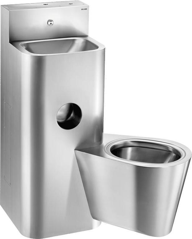 Delabie KOMPACT WT wandmodel toiletinrichting set van roestvast staal (1.4301)