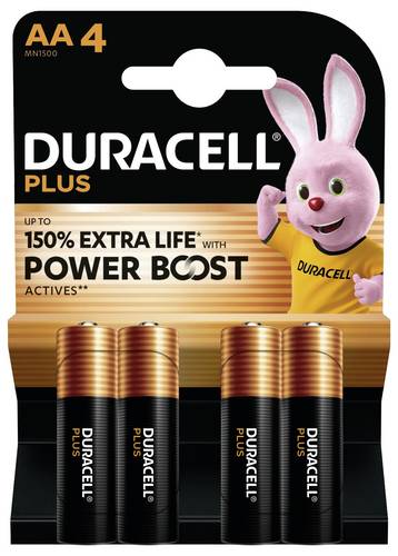 Duracell Plus Power Boost Mignon (AA)-Batterie Alkali-Mangan 1.5 V 4 St.