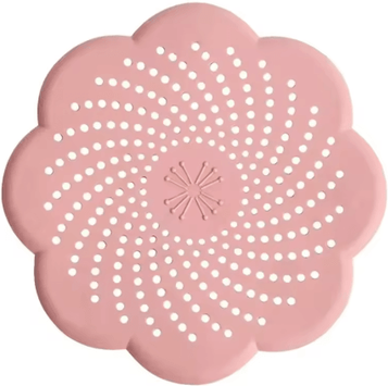 Inspire Essentials Flower Silicone Drain Cover Hair Catcher Sink Strainer pink 5pcs