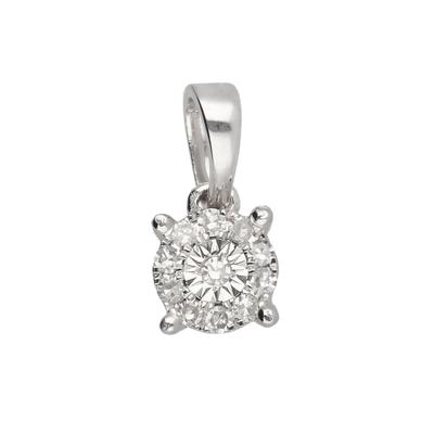 Kettenanhänger ADELIA´S "Anhänger 585 Weißgold ( 14K ) mit 11 Diamanten ( 0,05 ct )", silber, Schmuckanhänger, Damen, 0,05 VVS = sehr sehr kleine Einschlüsse, Gold, Kettenanhänger, Goldanhänger