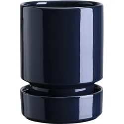 Hoff Blumentopf mit Untersetzer 14 cm, saphirblau, glasiert