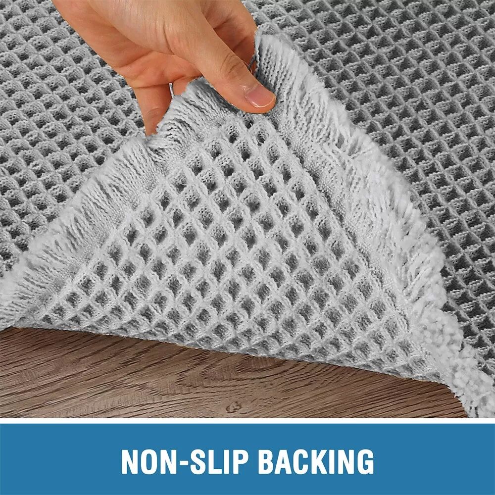 INF Waffel-Webart Fußmatte: Rutschfest, Wasserabsorbierend Polyester Teppich für Küche, Schlafzimmer und Eingangsbereich