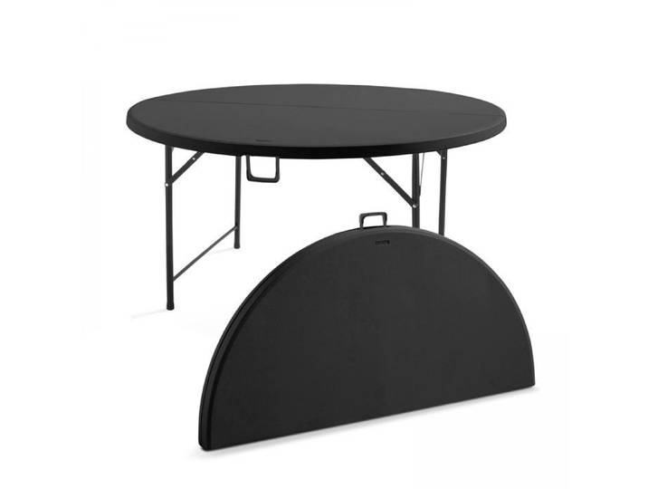 Table pliante ronde 8 personnes noire - REKKEM - Pliable - 150 cm - PEHD