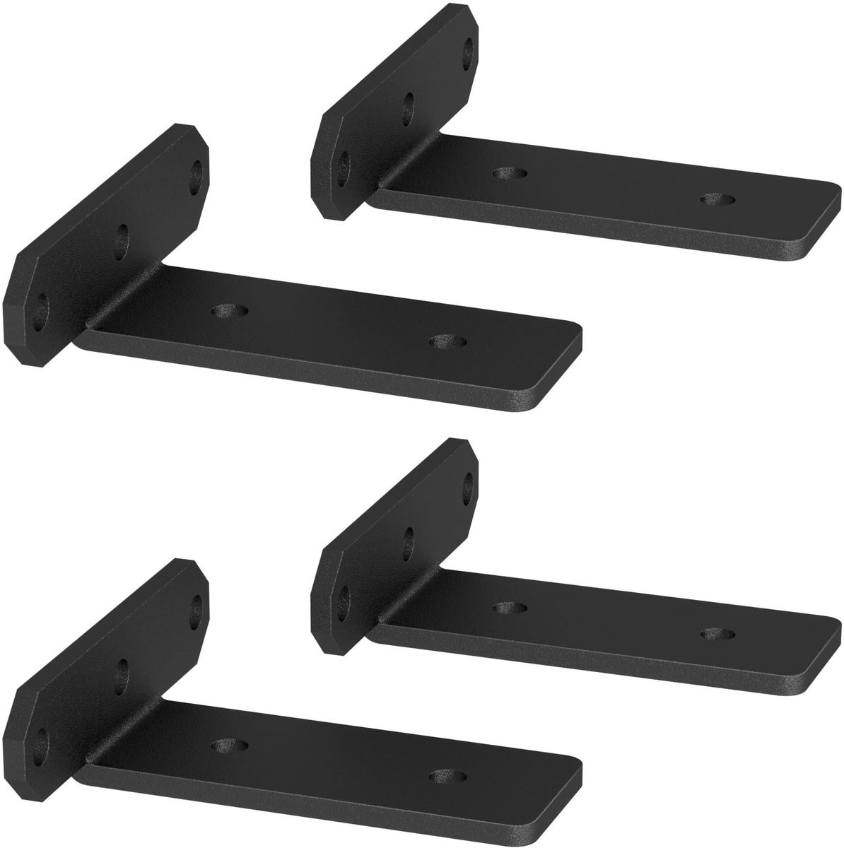 Dailygoods Onzichtbare Plankhouder - Zwart Metaal - Draagkracht 80kg - Hoogte: 3,8 cm
