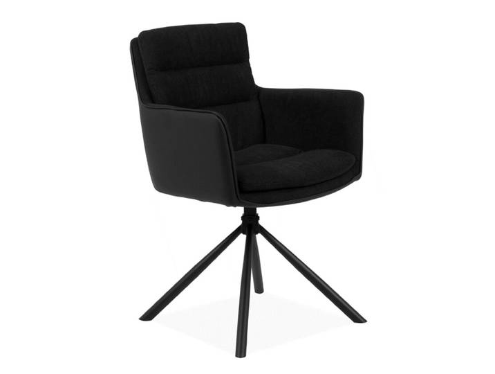 Stuhl Logan Stoffmix Lederoptik/Mikrofaser Anthrazit/schwarz Metallgestell schwarz
