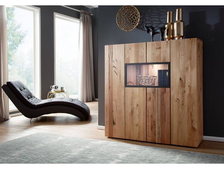 Buffet 132x43 Chênes sauvage et lombard huilé Bois naturel FRANKFURT #117