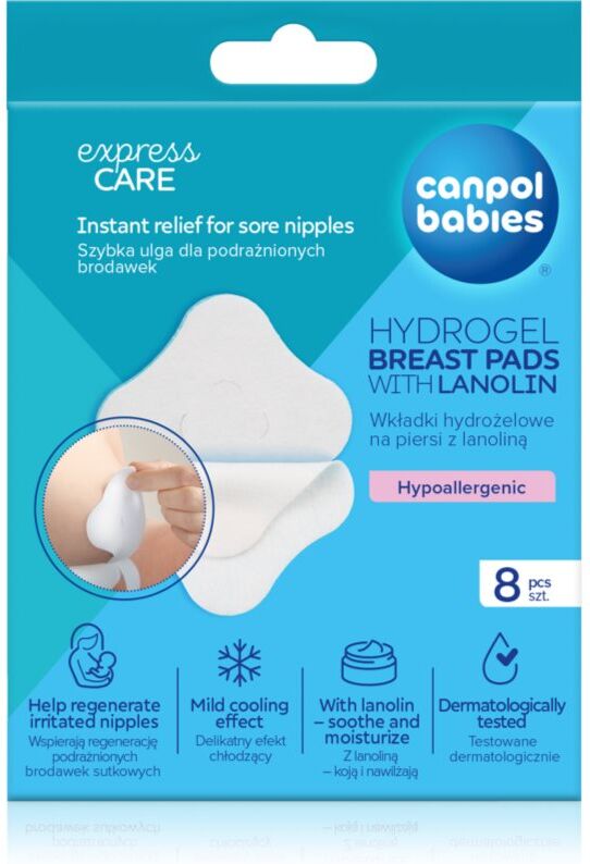Canpol babies Hydrogel Breast Pads compresses hydrogel cicatrisantes pour les seins à la lanoline 8 pcs