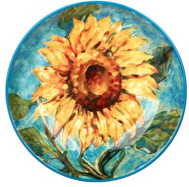 "Certified International Golden Sunflowers Serving Bowl - 13"" Diam x 3"""