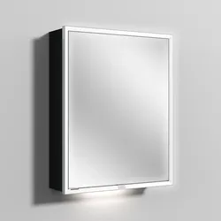 Sanipa Wandvorbau Spiegelschrank „Milo“ 600 × 750 × 168 mm Anschlag rechts, rechts in Vulkan (matt), Anschlag rechts