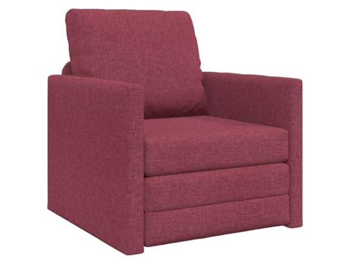 KKgypkn Schlafsofa Weinrot 74x77x81 cm Stoff Wandelbar Zum Bett, Stabiler Metallrahmen, Abnehmbare Kissen, Flache Armlehnen