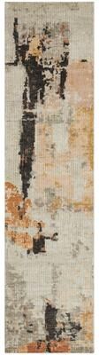 KALATY Toros Orange Abstract Hand Knotted Wool Area Rug