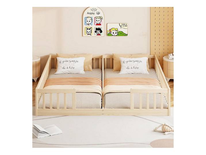 LuxusKollektion Kinderbett Kinderbett Bodenbett Kiefer 90x200 Natur