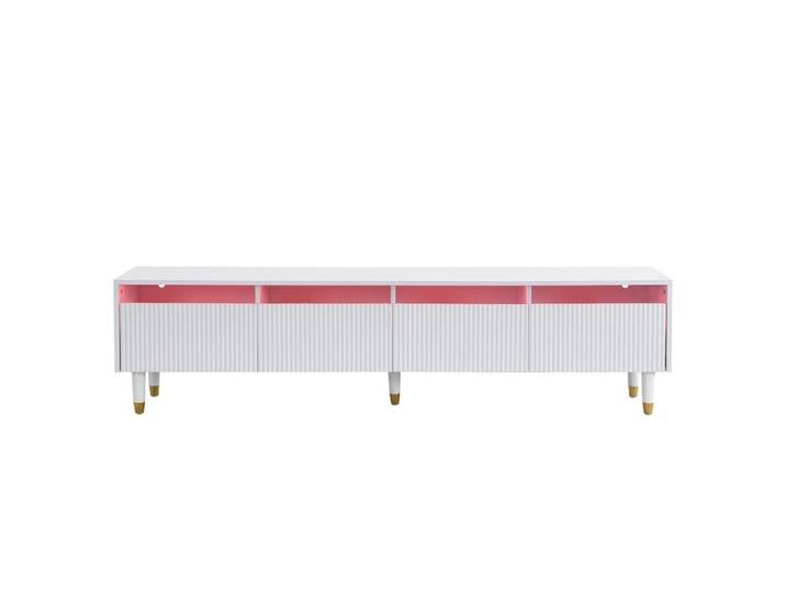 TV-LOWBOARD weiß & rillen-design 4 schubladen