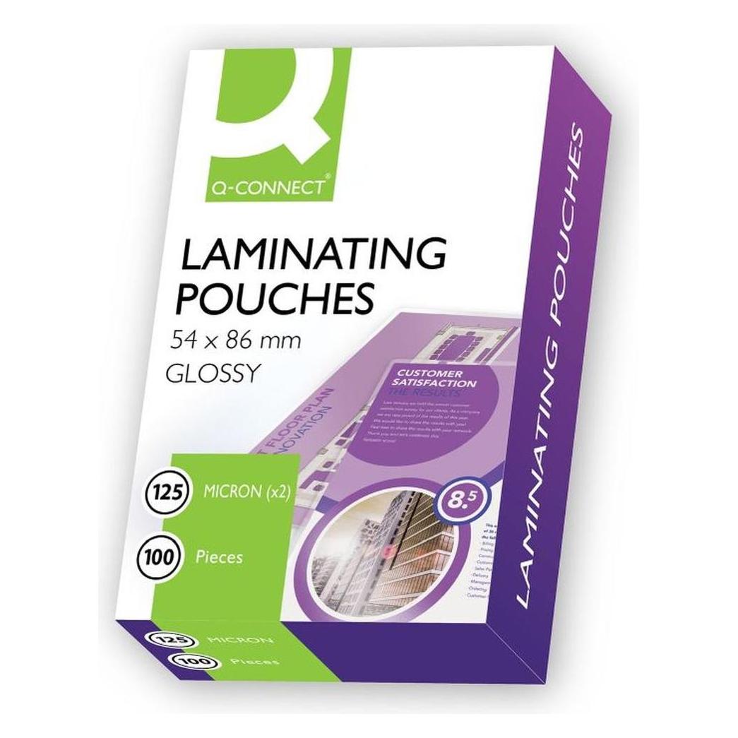 Q-Connect Laminierfolien glänzend (Kreditkarte, 100 Stk., 125 µm) (KF01203)