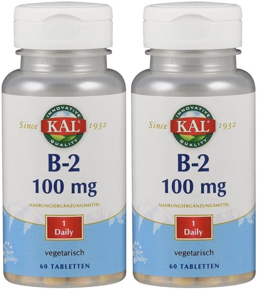 Vitamin B2 Riboflavin 100 mg KAL Tabletten 2x 2x60 St
