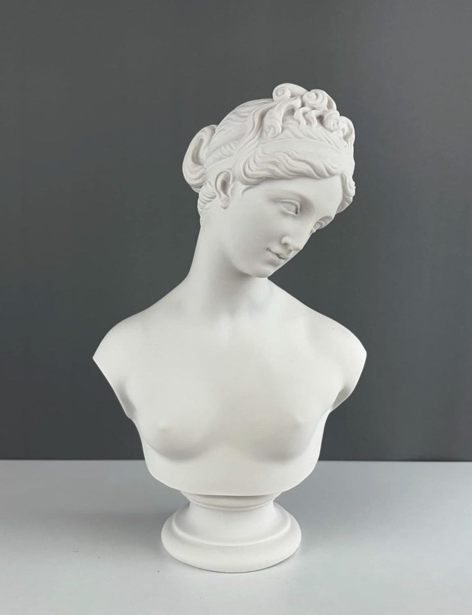 Godin Buste Standbeeld Griekse Mythologie Sculptuur Wit - Hoogte: 34 cm