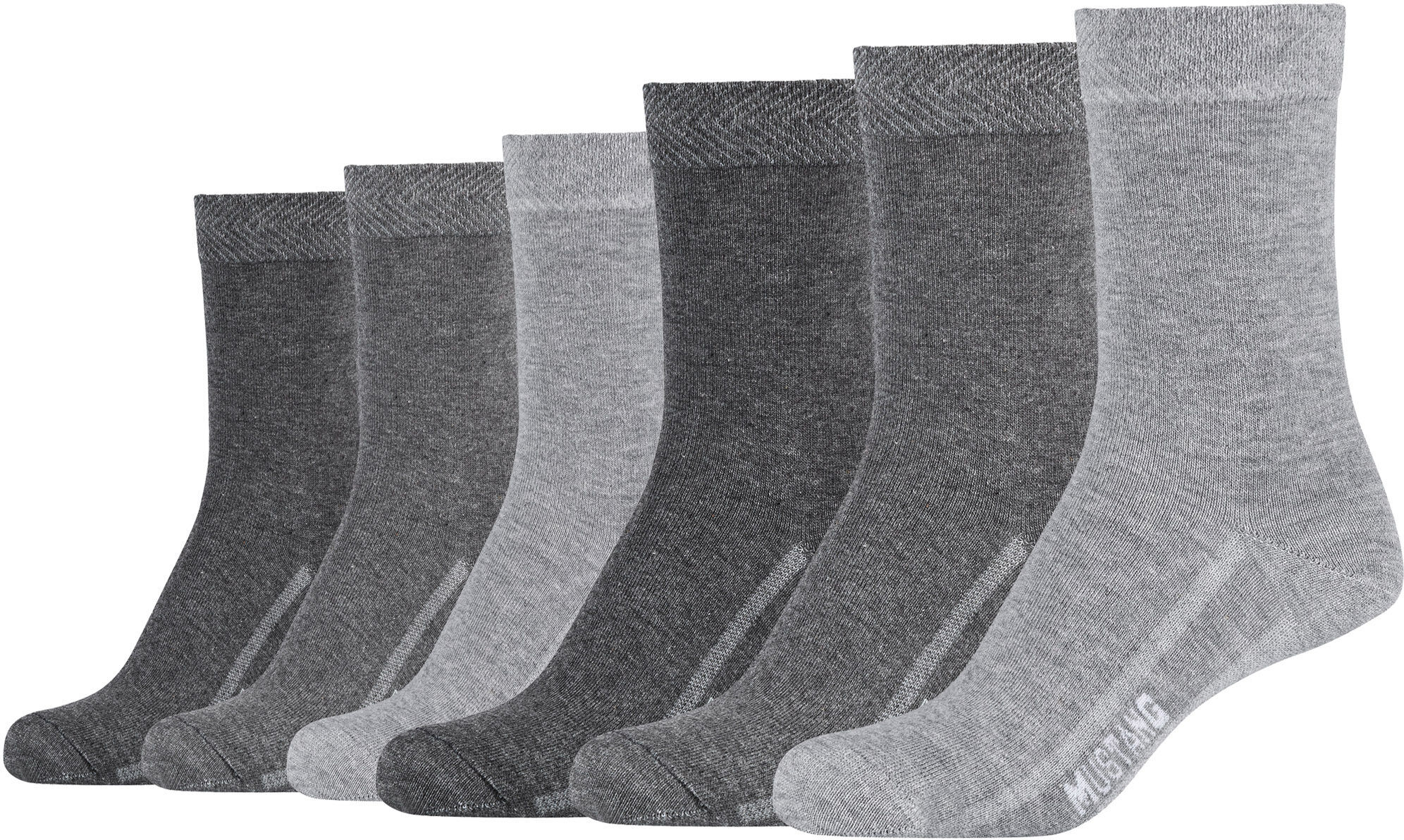 Socken MUSTANG, Damen, Gr. 39-42, grau (fog mix), Baumwollmischung, normal, Socken Socken, mit verstärktem Fersen- und Zehenbereich