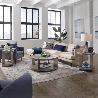 Liberty Furniture Harlow 3 Piece Set Round Cocktail Table - Oak Wood & Metal
