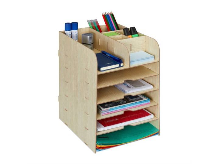 Relaxdays Schreibtisch Organizer mit Ablagefächern