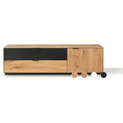 Massivholz »Lugano« Lowboard V mit Holzsockel glatte Front / glatte Front
