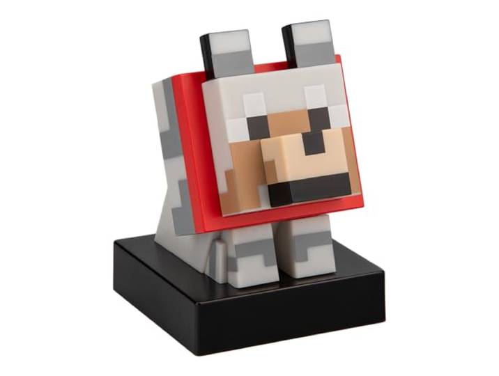 Minecraft Wolf Icon Light - Produit Minecraft officiellement licencié Lumière de personnage loup de 11cm Éclairage à lueur douce Portable à piles Décoration de bureau Cadeau Minecraft