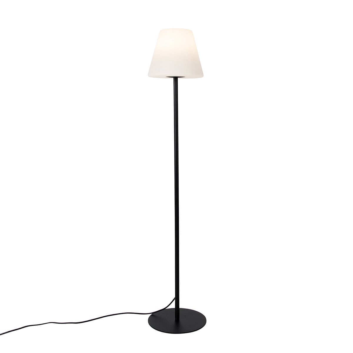 Qazqa Virginia Smart Buiten Vloerlamp Zwart met Wifi en Ledlamp