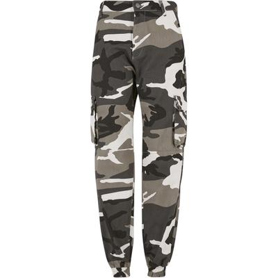 Stoffhose DEF "DEF Damen Ruby Cargopants", Damen, Gr. XS, US-Größen, grau (camouflage), 100% Baumwolle, normal, Hosen Stoffhose