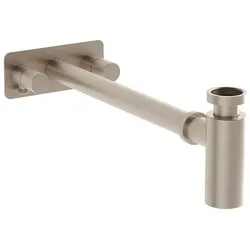 VitrA Zubehör Design Siphon Abgangsrohr und Rosette mit 2 Eckventilen (links + gebürstet,A4515934 A4515934