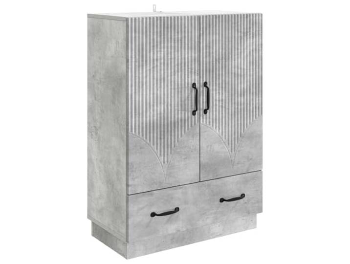 TEKGHUT Sideboard Betongrau 66 x 34,5 x 92 cm Holzwerkstoff Holzwerkstoff,Betongrau,Schubladen,offene Regale,verstellbare Regale,Esszimmer,Wohnzimmer,Flur