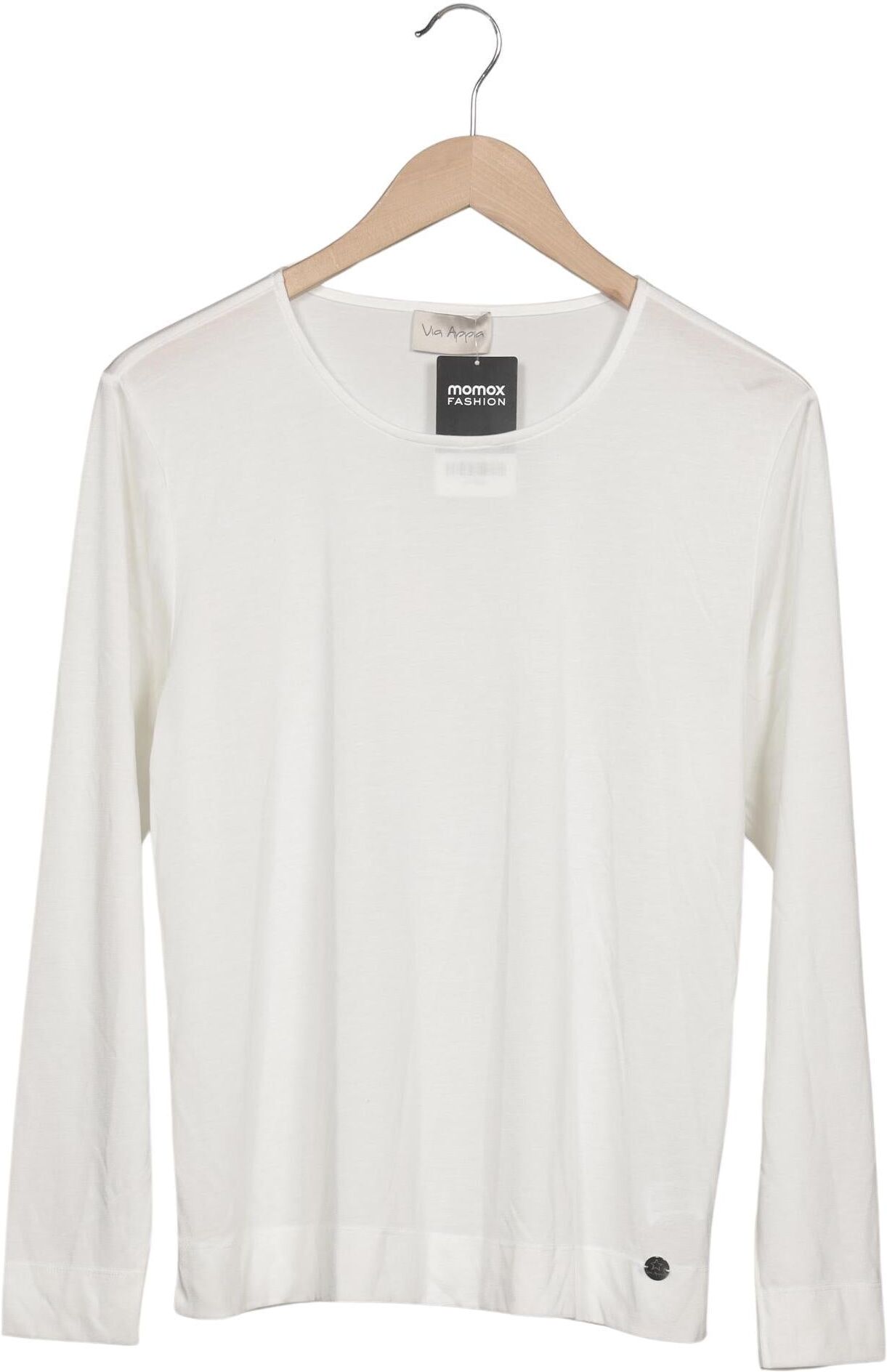 Via Appia DUE Damen Langarmshirt, Weiß, Gr. EU 40, Modal / Synthetik - Second Hand