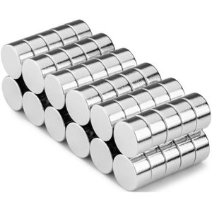 Poppstar Magnete 1010913 N35 silber, Neodym Magnet, Ø 6 mm, Höhe 3 mm, Scheibenmagnet, 60 Stück