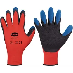 STRONGHAND Handschuhe Tip Grip rot / schwarz / blau EN 388 PSA II Gr. 9 - 0523-09H