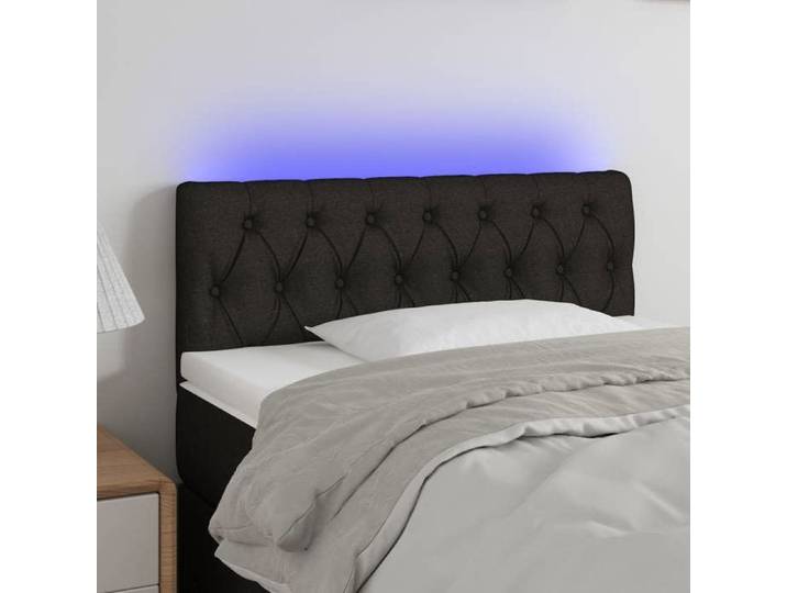 Tête de Lit à LED Meuble de Chambre à Coucher Accessoire de Lit Simple Tête de Cadre de Lit Intérieur Noir 3121940